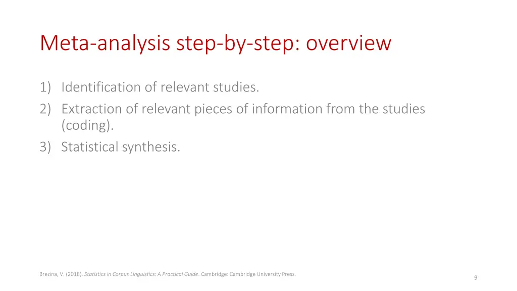 meta analysis step by step overview