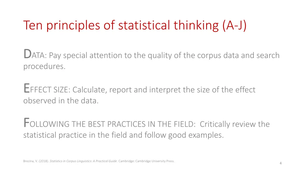 ten principles of statistical thinking a j 1