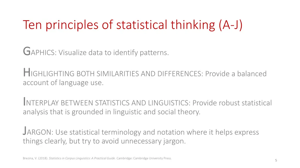 ten principles of statistical thinking a j 2