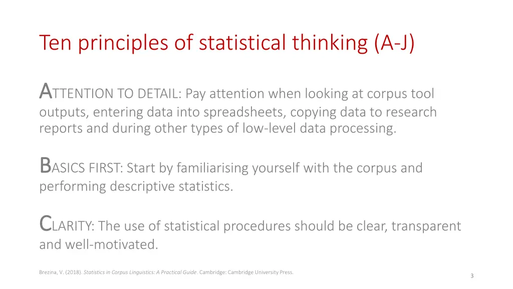 ten principles of statistical thinking a j