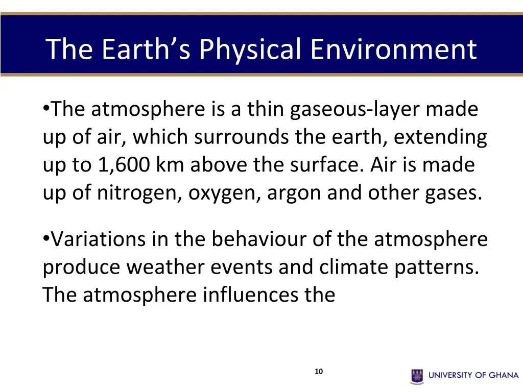 the earth s physical environment 1