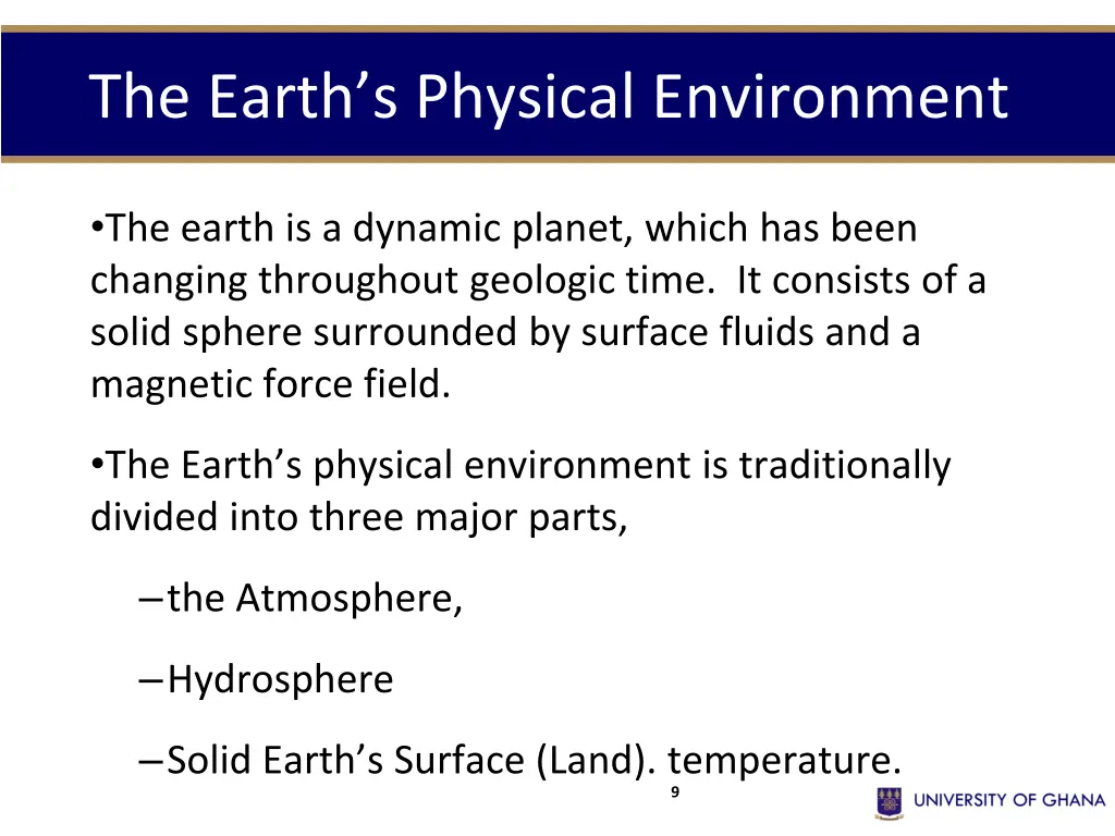 the earth s physical environment