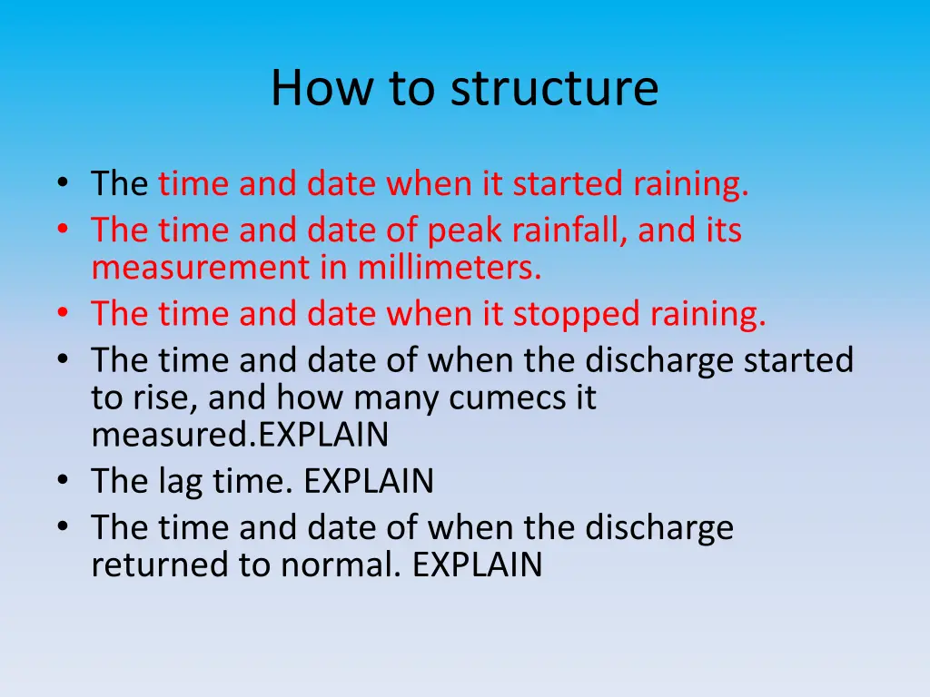 how to structure