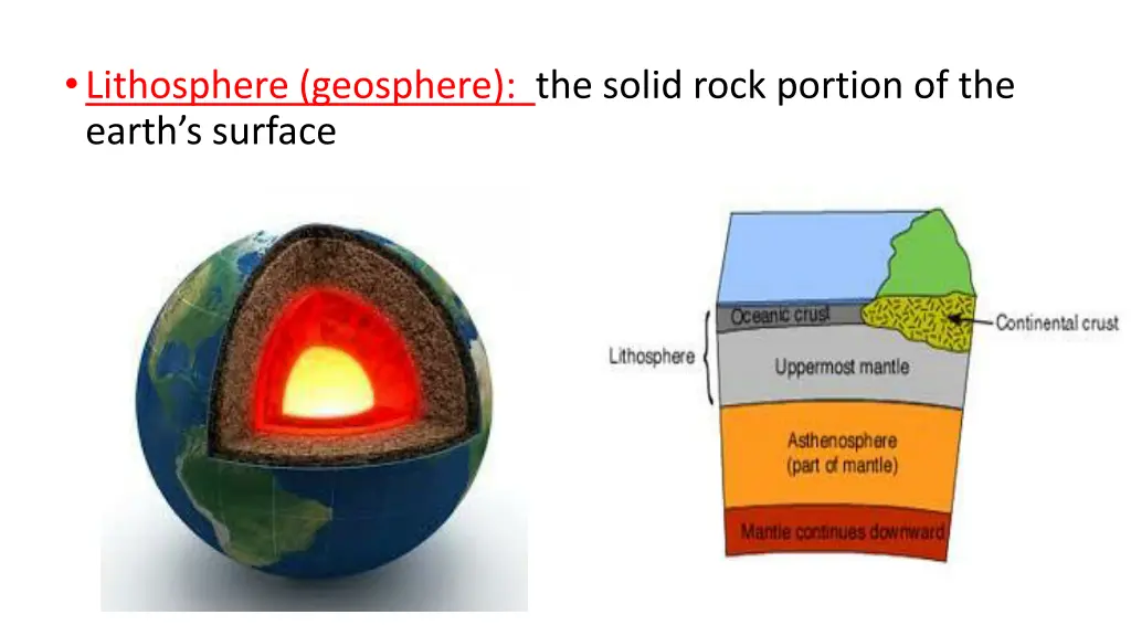 lithosphere geosphere the solid rock portion