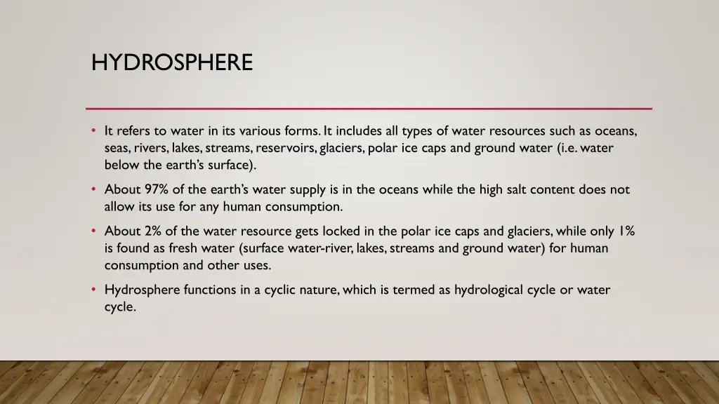 hydrosphere