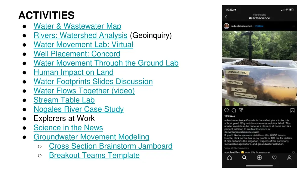 activities water wastewater map rivers watershed