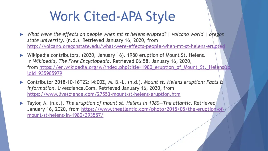 work cited apa style