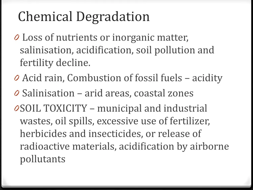 chemical degradation