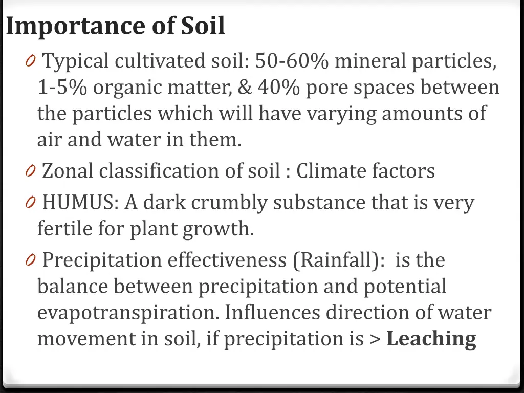 importance of soil 0 typical cultivated soil