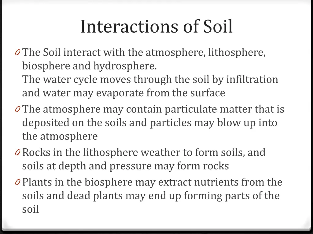 interactions of soil