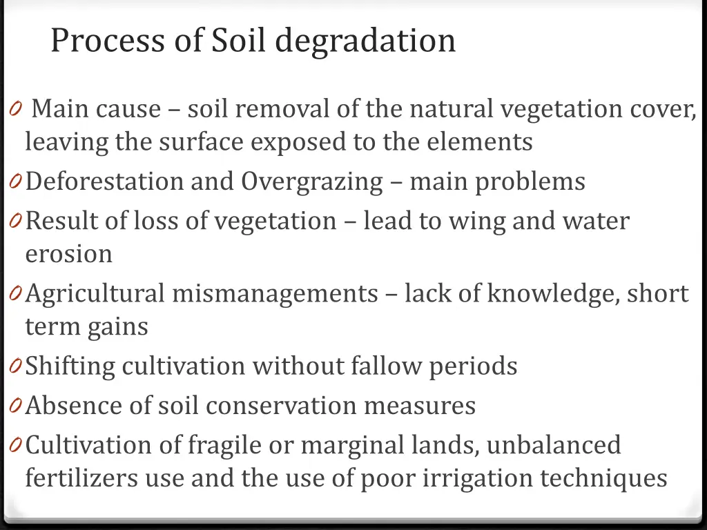 process of soil degradation