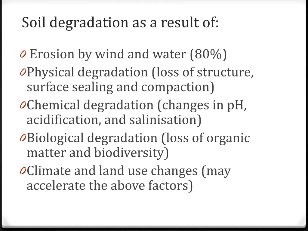 soil degradation as a result of