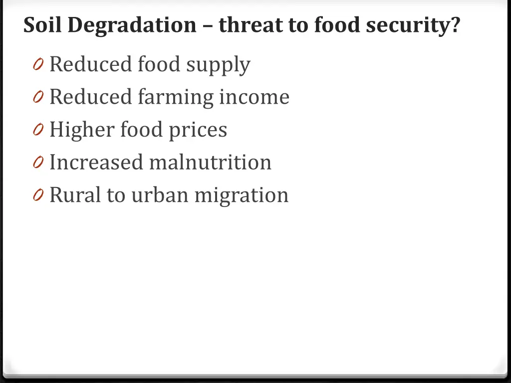 soil degradation threat to food security