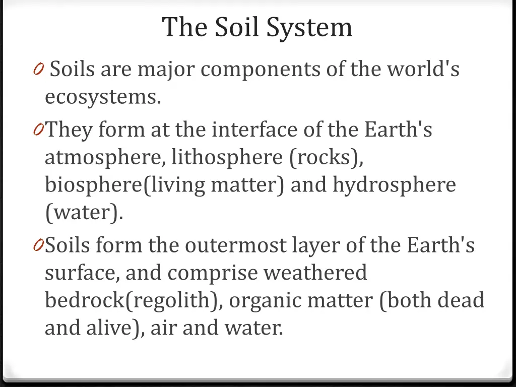 the soil system