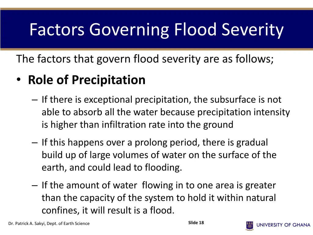 factors governing flood severity