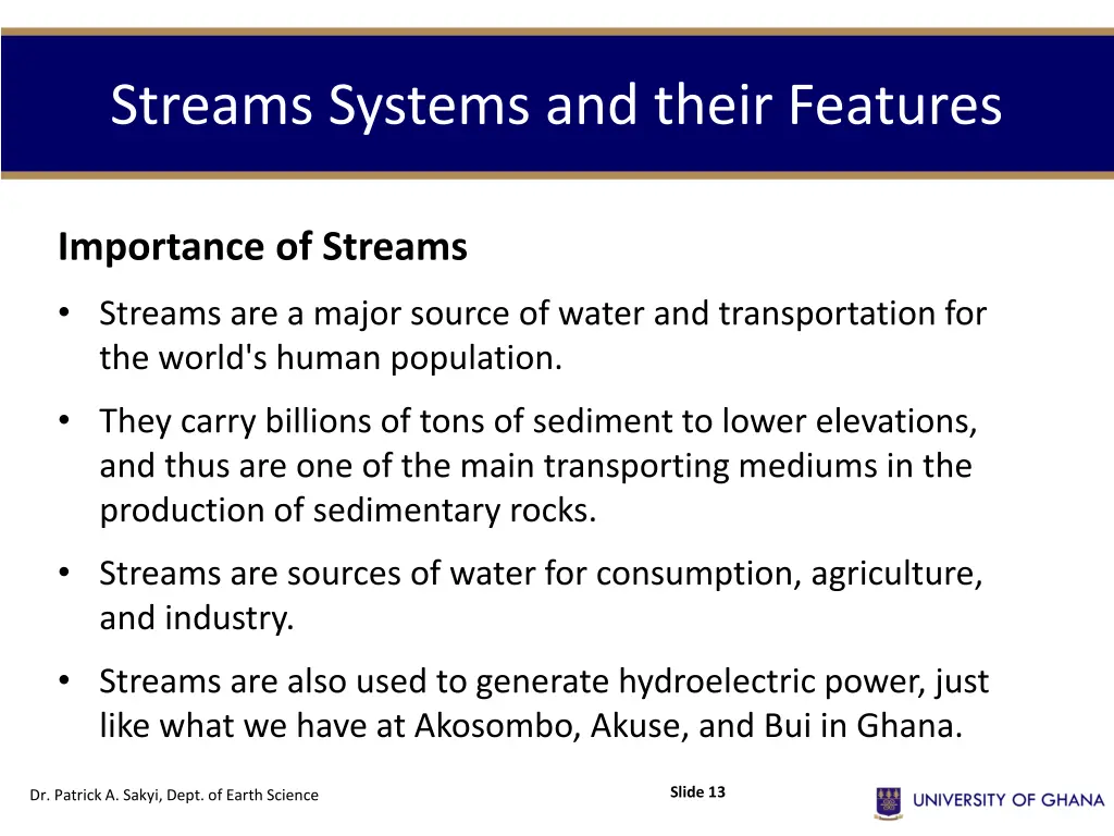 streams systems and their features 1