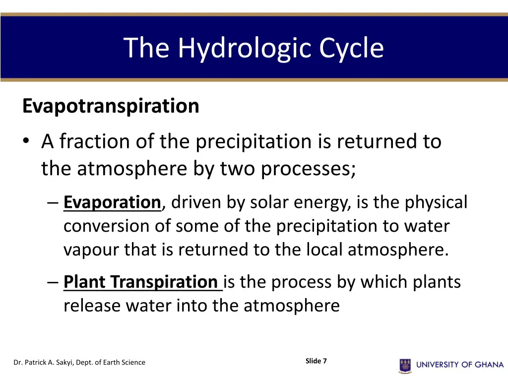 the hydrologic cycle 1