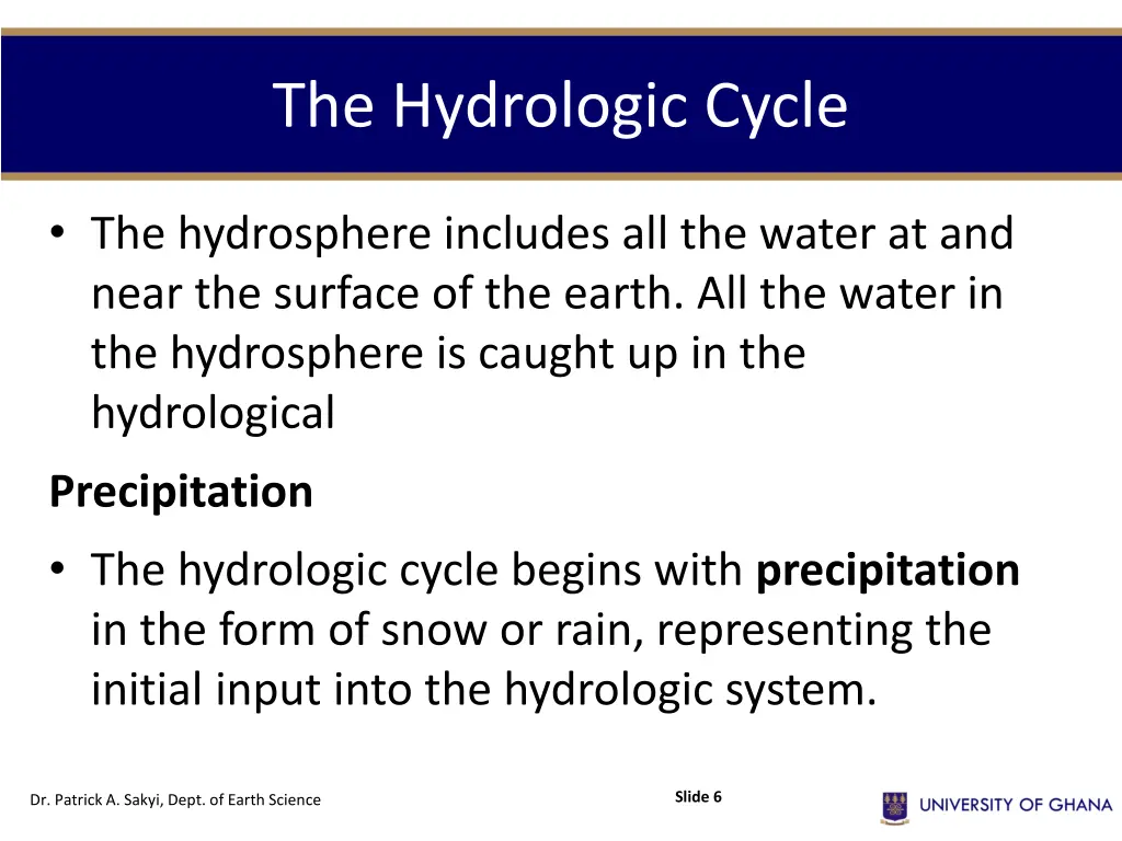 the hydrologic cycle