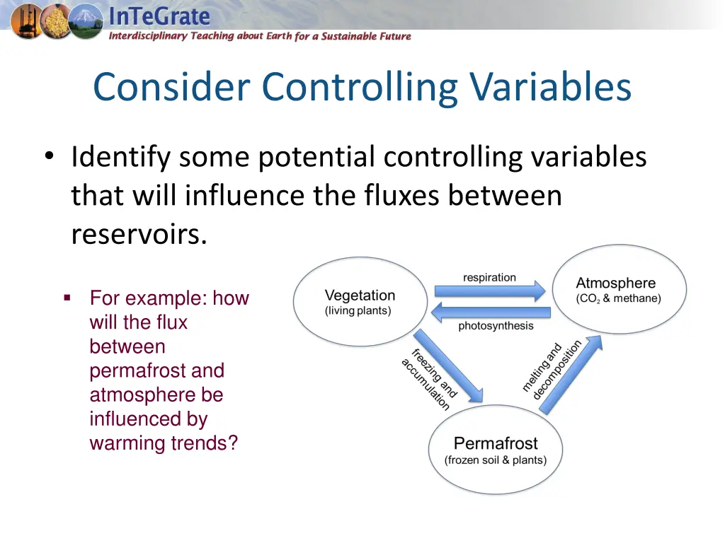 consider controlling variables