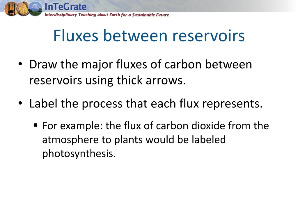 fluxes between reservoirs