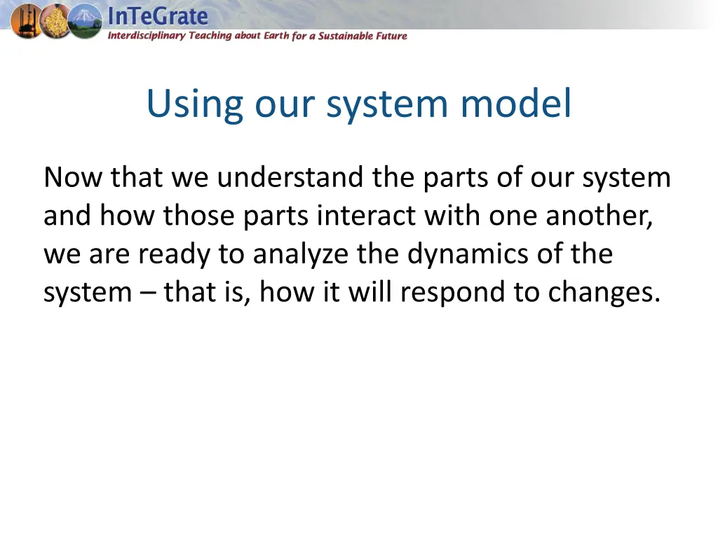 using our system model