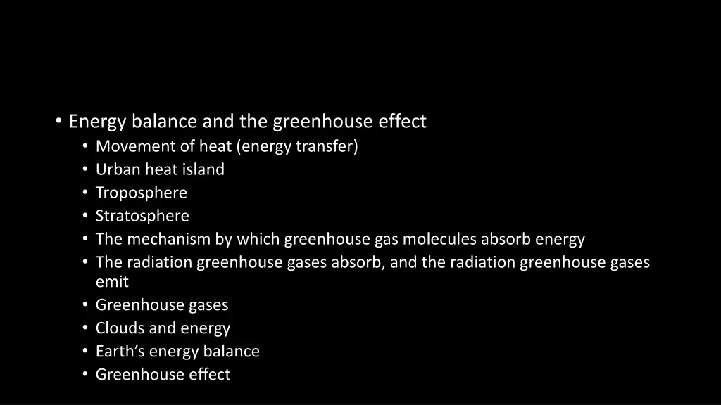 energy balance and the greenhouse effect movement