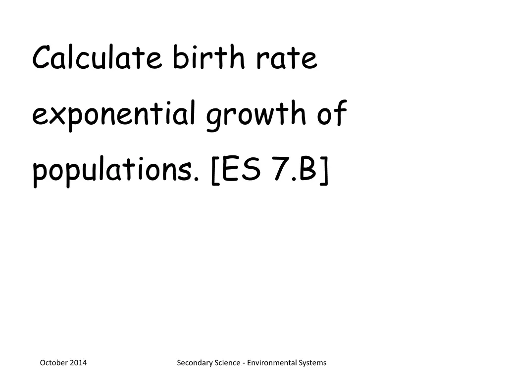 calculate birth rate exponential growth