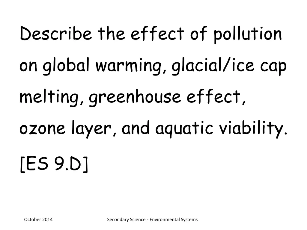 describe the effect of pollution on global