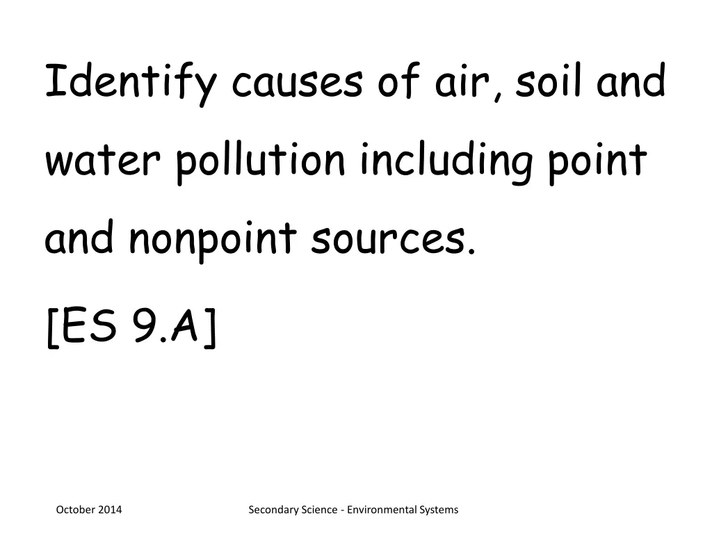 identify causes of air soil and water pollution