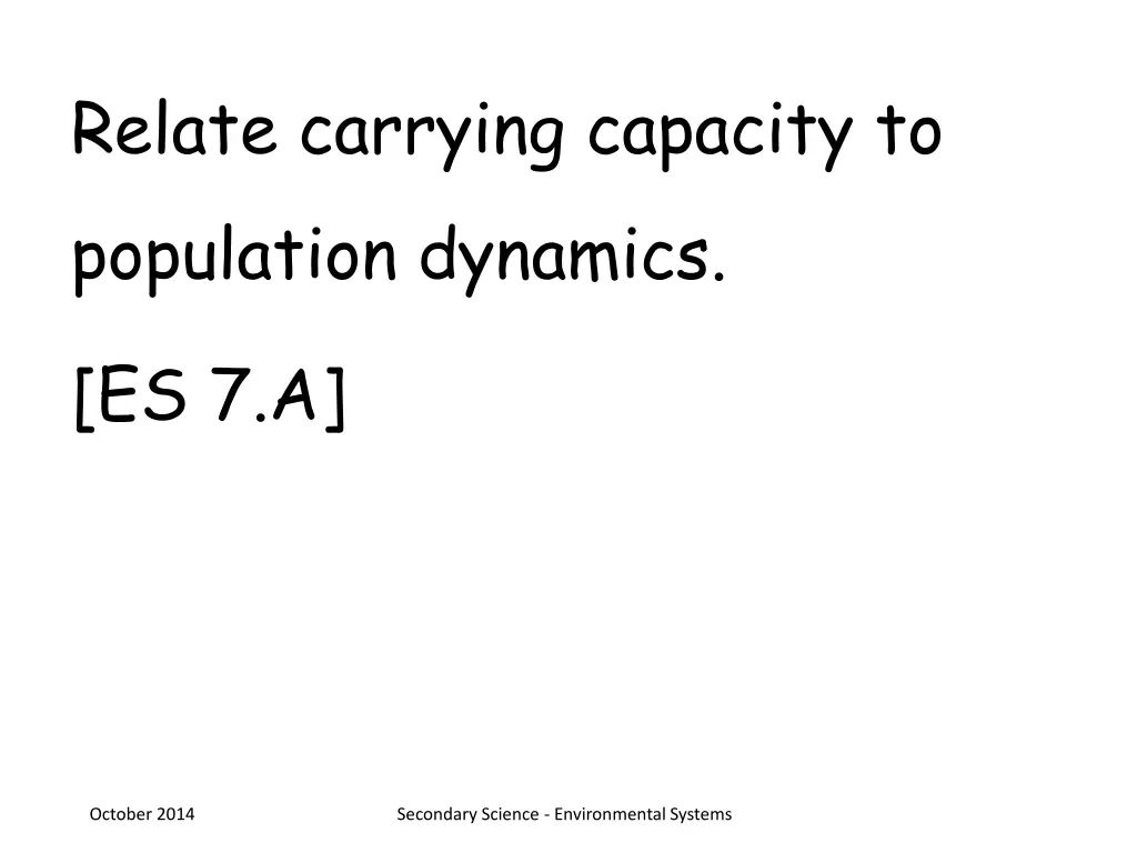 relate carrying capacity to population dynamics