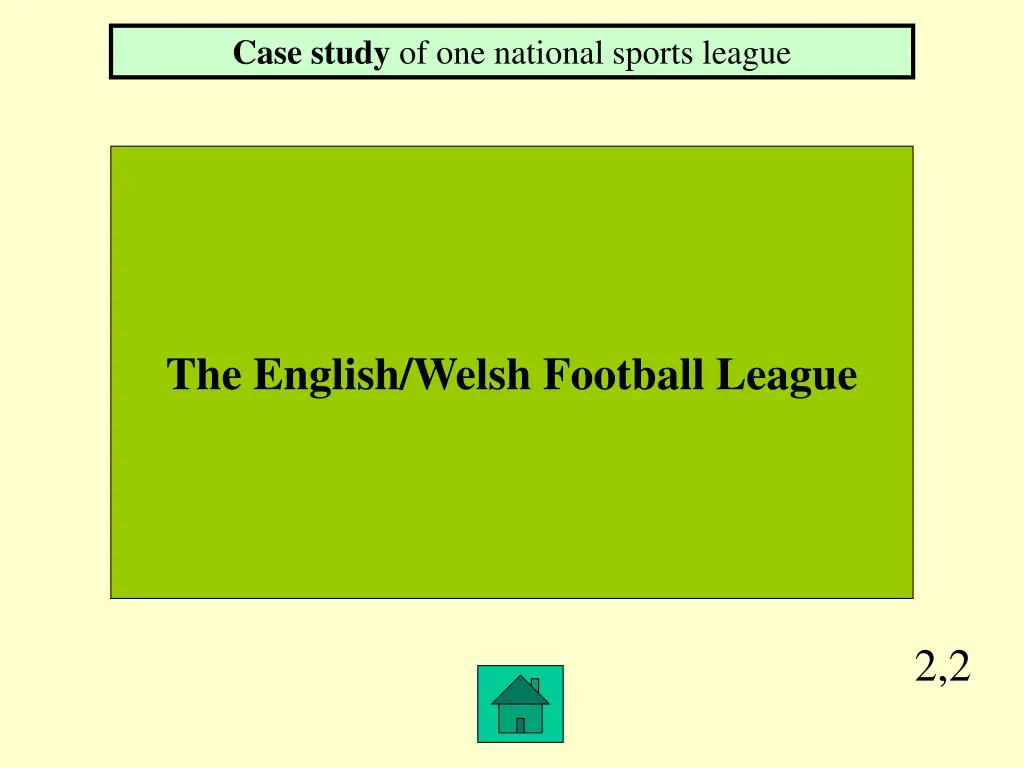 case study of one national sports league