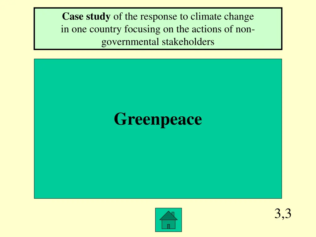 case study of the response to climate change