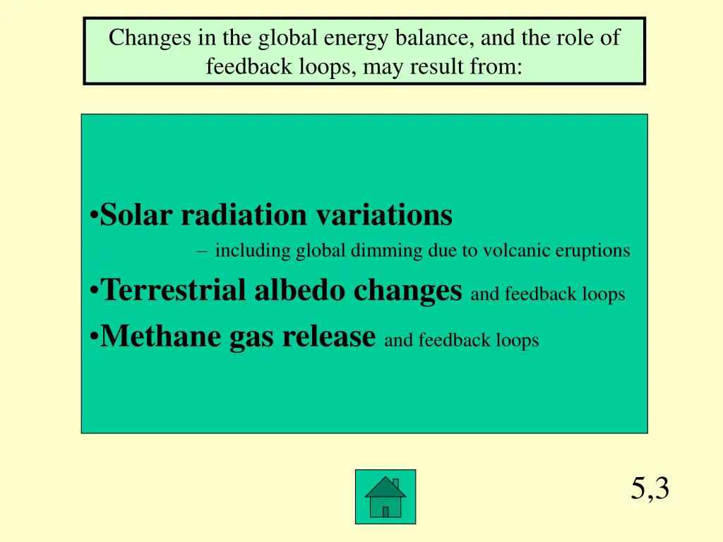 changes in the global energy balance and the role