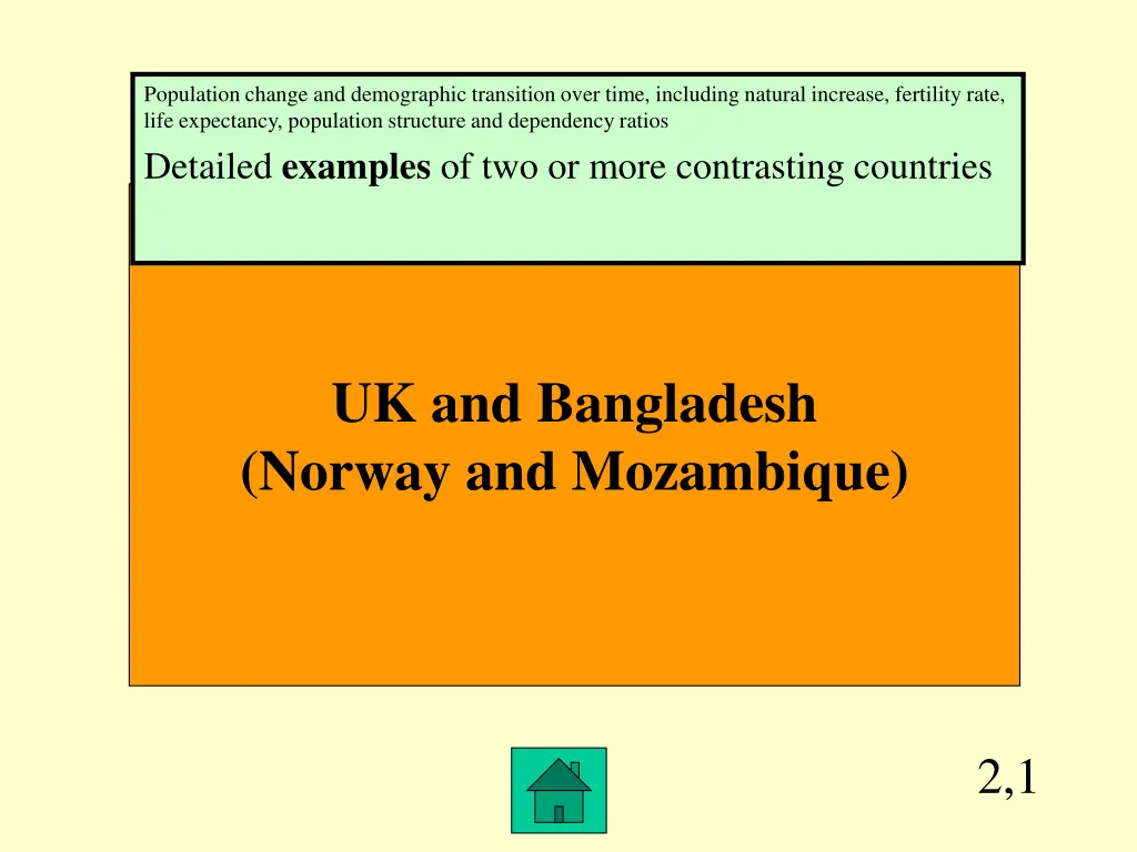 population change and demographic transition over