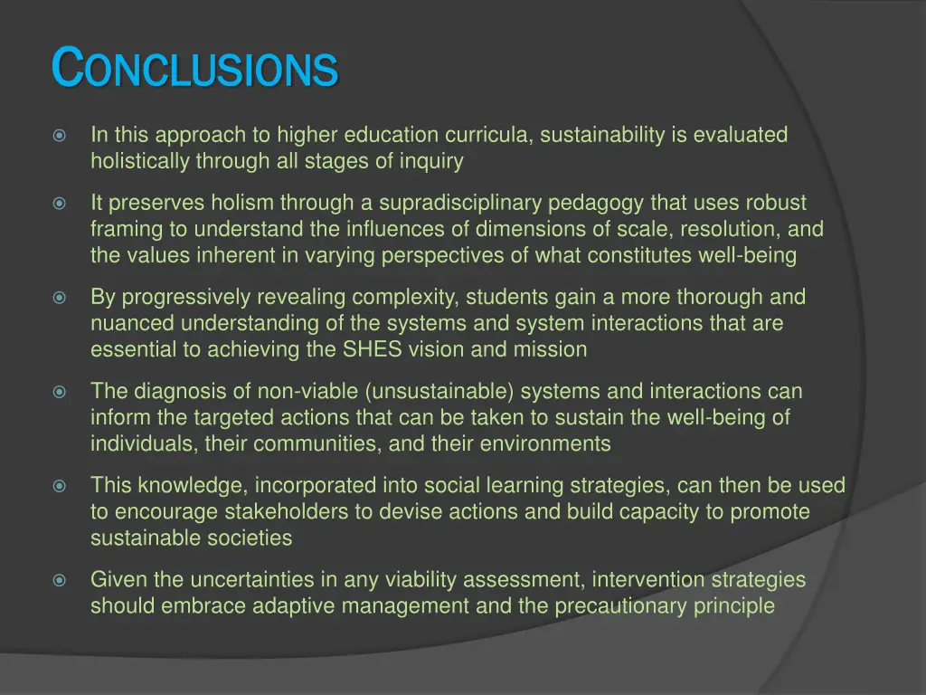 c c onclusions onclusions