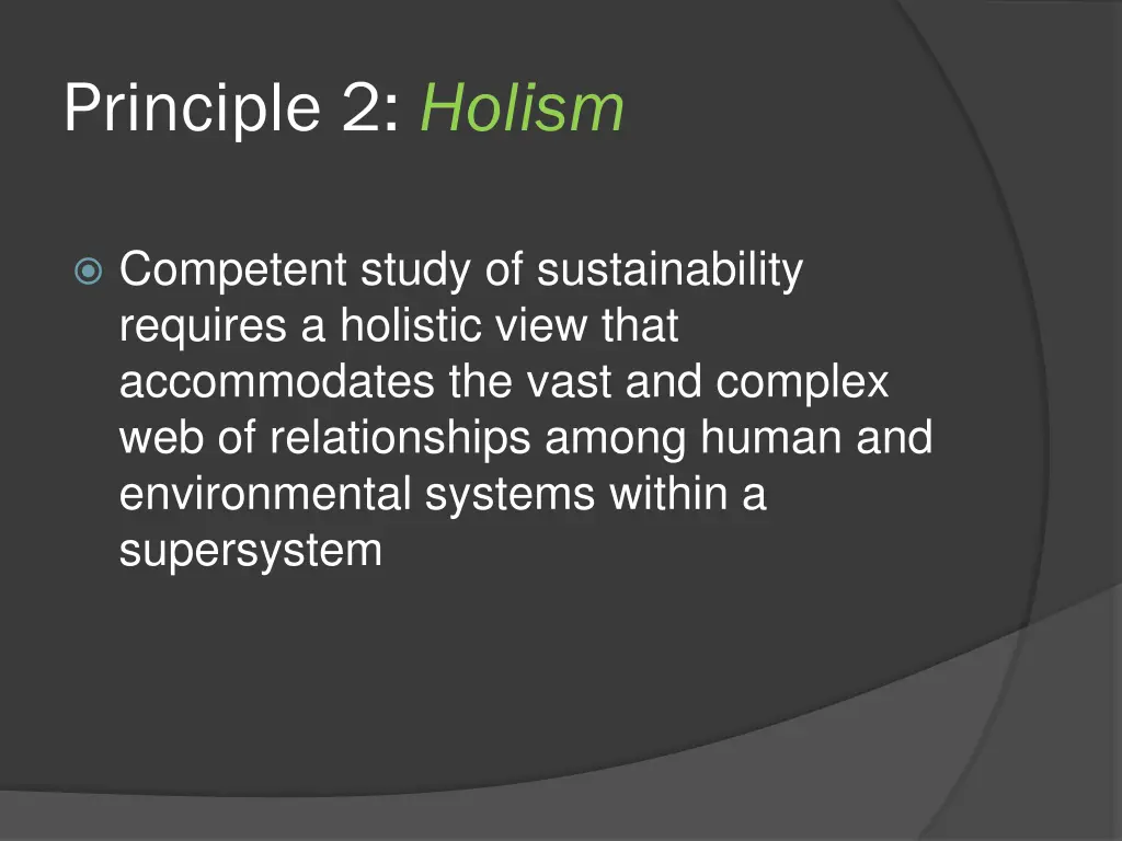 principle 2 holism