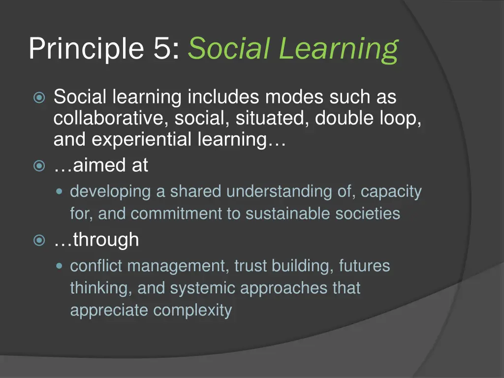 principle 5 social learning