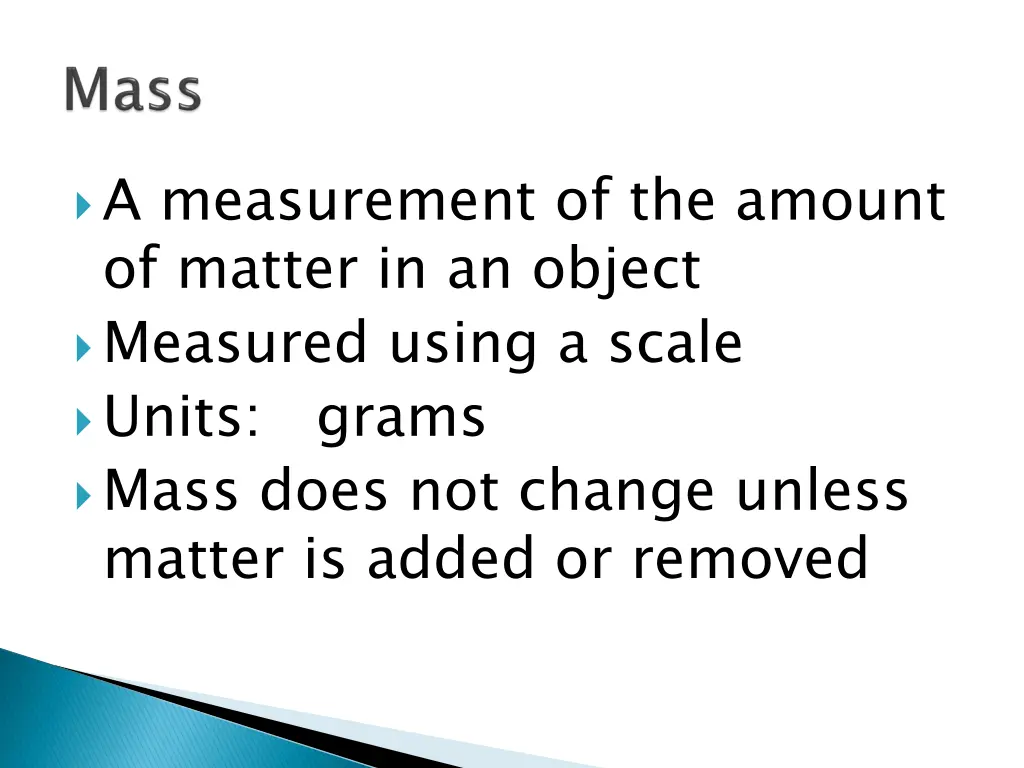 a measurement of the amount of matter