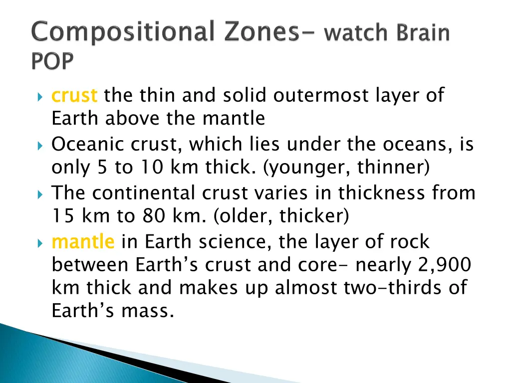 crust earth above the mantle oceanic crust which