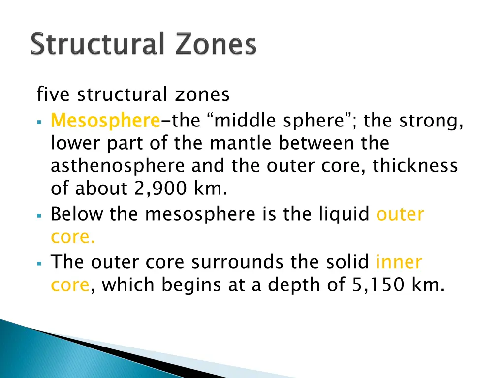 five structural zones mesosphere lower part