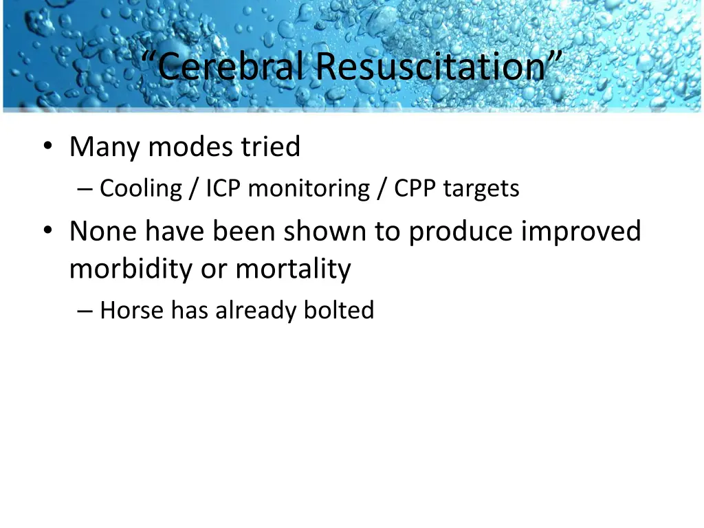 cerebral resuscitation