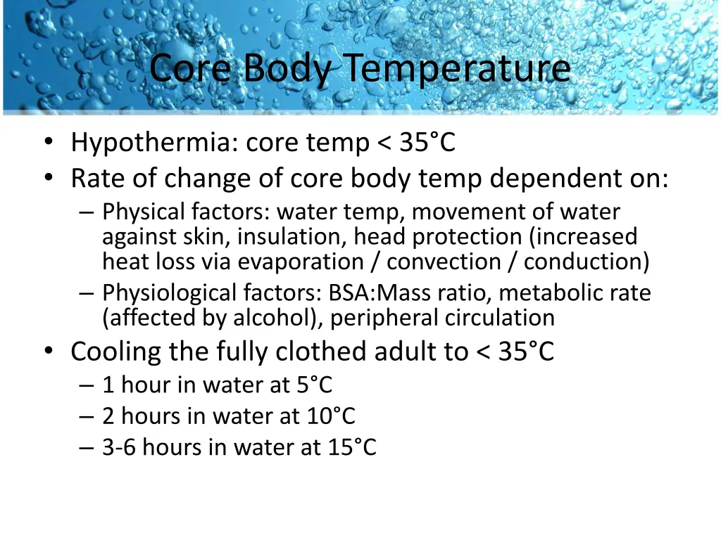 core body temperature