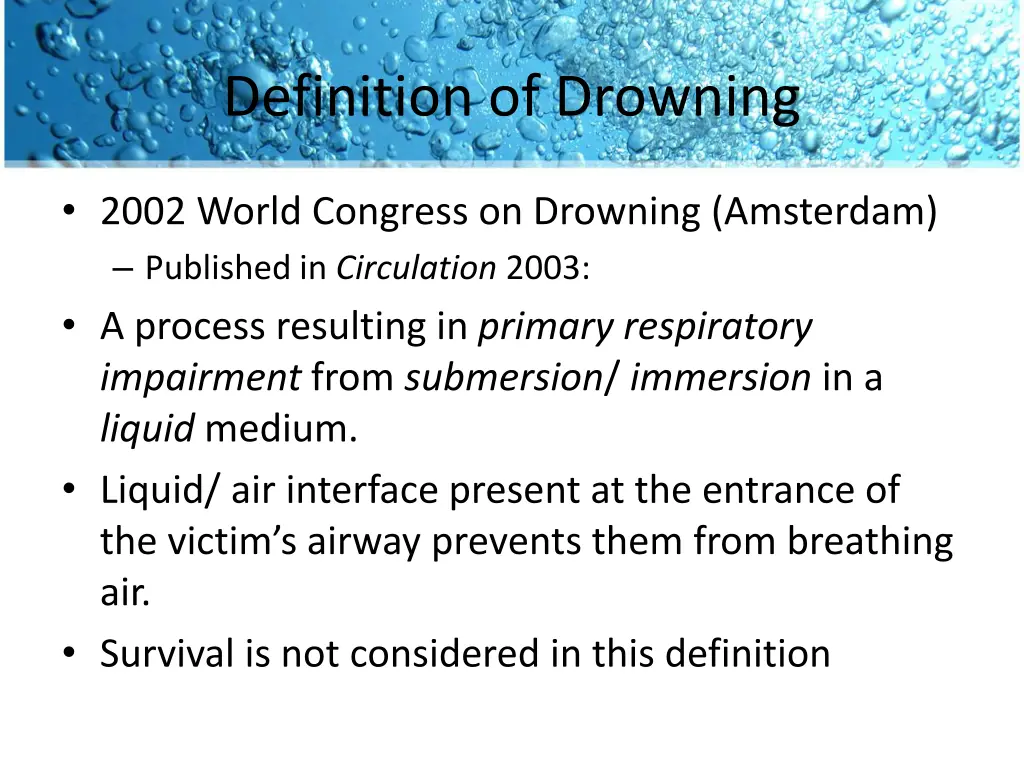 definition of drowning 1