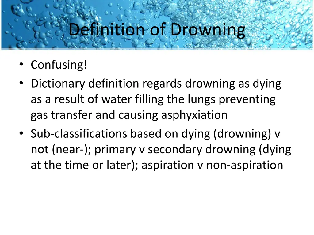 definition of drowning