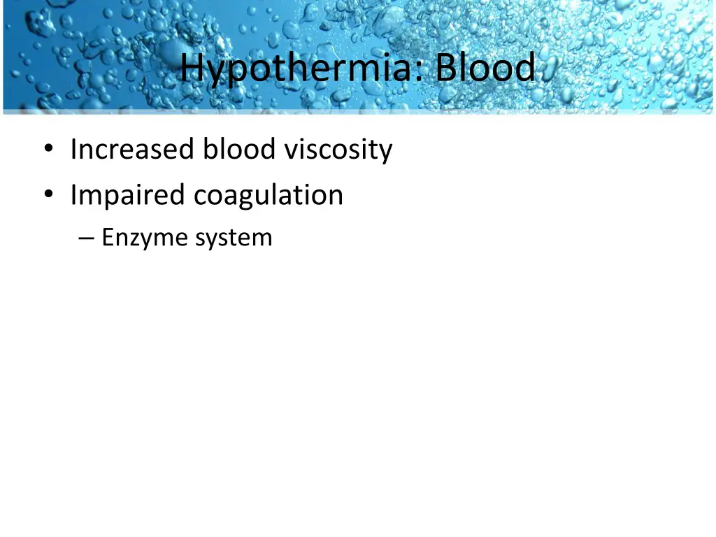 hypothermia blood