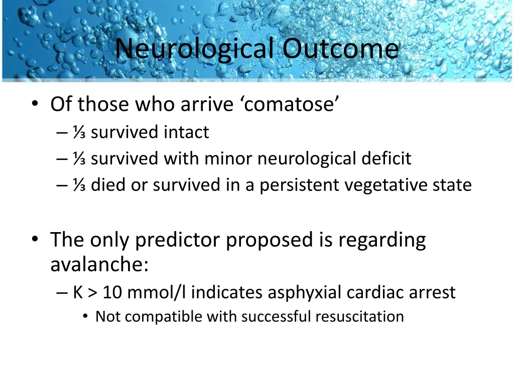 neurological outcome