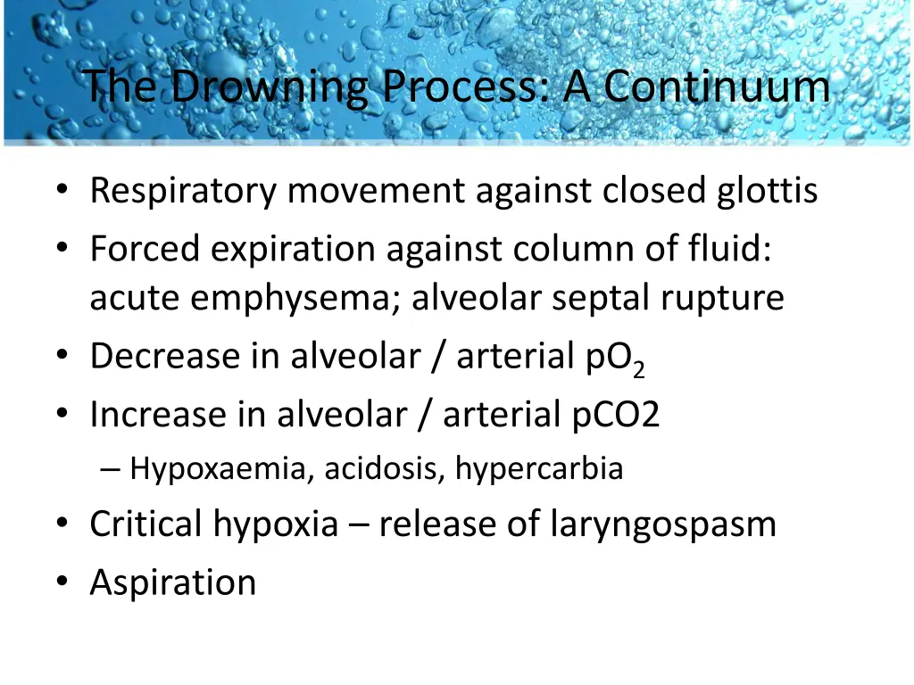 the drowning process a continuum 1