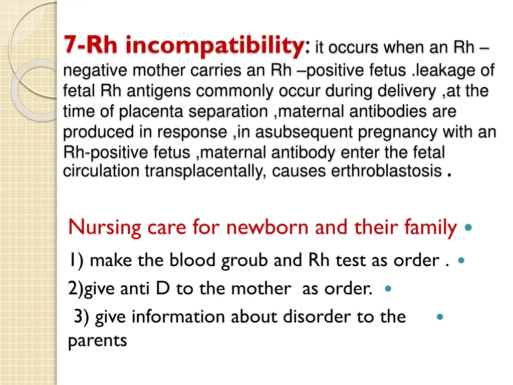 7 rh incompatibility it occurs when