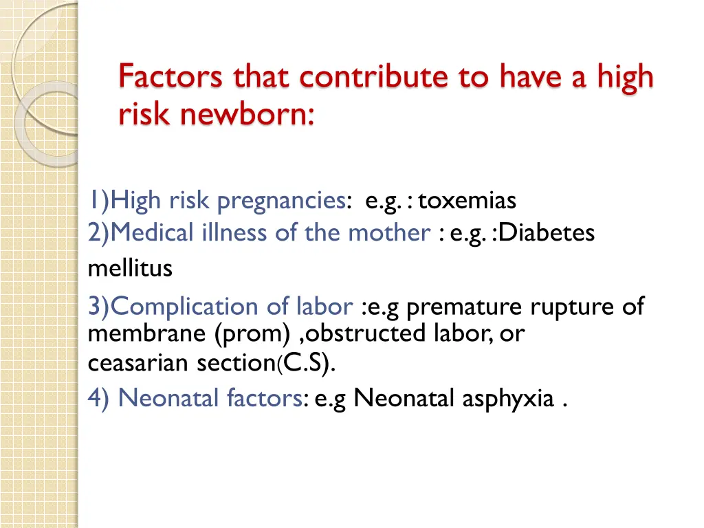 factors that contribute to have a high risk