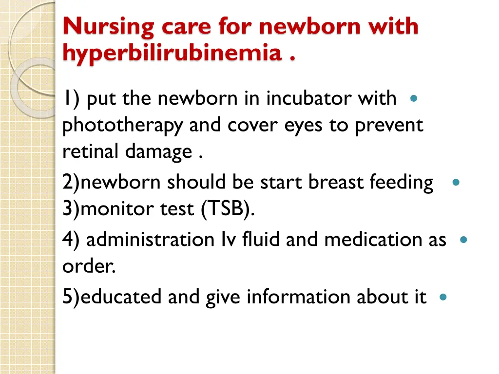 nursing care for newborn with hyperbilirubinemia